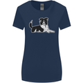 A Border Collie Dog Womens Wider Cut T-Shirt Navy Blue