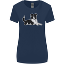 A Border Collie Dog Womens Wider Cut T-Shirt Navy Blue