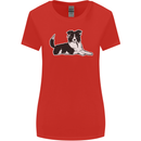 A Border Collie Dog Womens Wider Cut T-Shirt Red