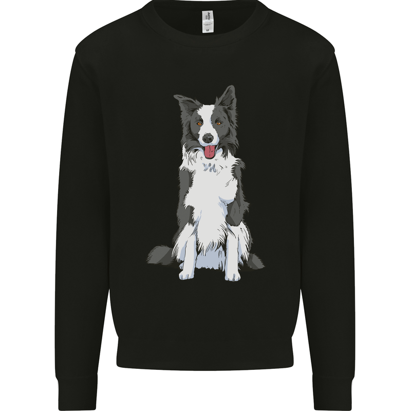 A Border Collie Kids Sweatshirt Jumper Black