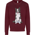 A Border Collie Kids Sweatshirt Jumper Maroon