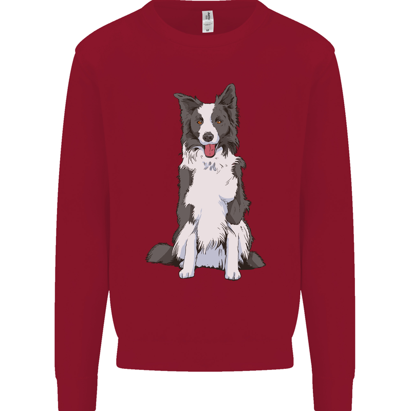 A Border Collie Kids Sweatshirt Jumper Red