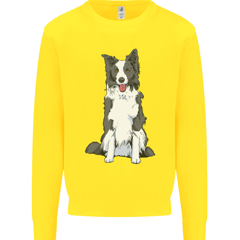 A Border Collie Kids Sweatshirt Jumper Yellow