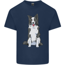 A Border Collie Kids T-Shirt Childrens Navy Blue