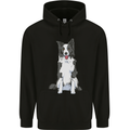 A Border Collie Mens 80% Cotton Hoodie Black