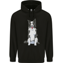 A Border Collie Mens 80% Cotton Hoodie Black