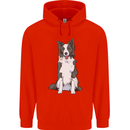 A Border Collie Mens 80% Cotton Hoodie Bright Red