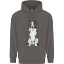A Border Collie Mens 80% Cotton Hoodie Charcoal
