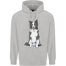 A Border Collie Mens 80% Cotton Hoodie Sports Grey