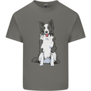 A Border Collie Mens Cotton T-Shirt Tee Top Charcoal