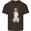 A Border Collie Mens Cotton T-Shirt Tee Top Dark Chocolate