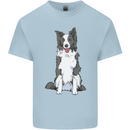A Border Collie Mens Cotton T-Shirt Tee Top Light Blue