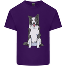 A Border Collie Mens Cotton T-Shirt Tee Top Purple