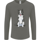 A Border Collie Mens Long Sleeve T-Shirt Charcoal