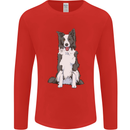 A Border Collie Mens Long Sleeve T-Shirt Red