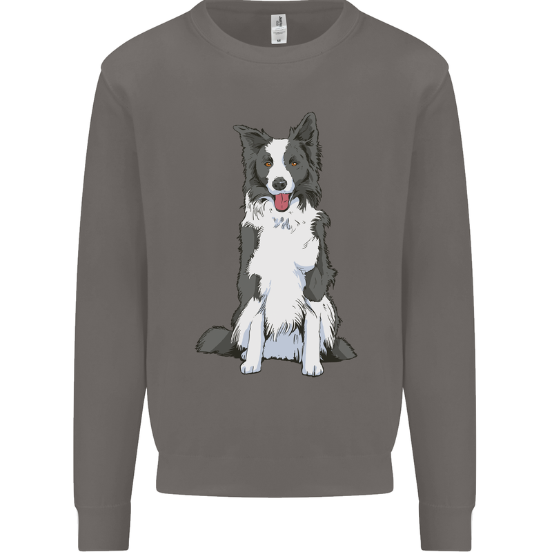A Border Collie Mens Sweatshirt Jumper Charcoal