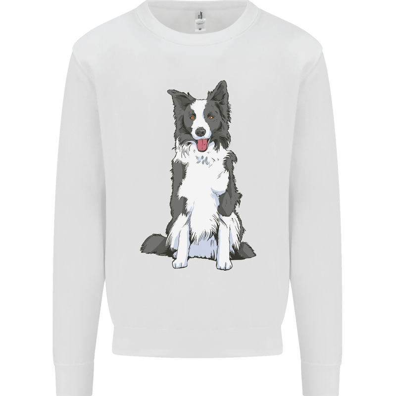 A Border Collie Mens Sweatshirt Jumper White