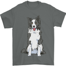 A Border Collie Mens T-Shirt 100% Cotton Charcoal