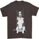 A Border Collie Mens T-Shirt 100% Cotton Dark Chocolate