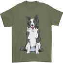 A Border Collie Mens T-Shirt 100% Cotton Military Green