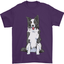 A Border Collie Mens T-Shirt 100% Cotton Purple