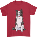 A Border Collie Mens T-Shirt 100% Cotton Red