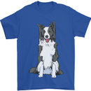 A Border Collie Mens T-Shirt 100% Cotton Royal Blue