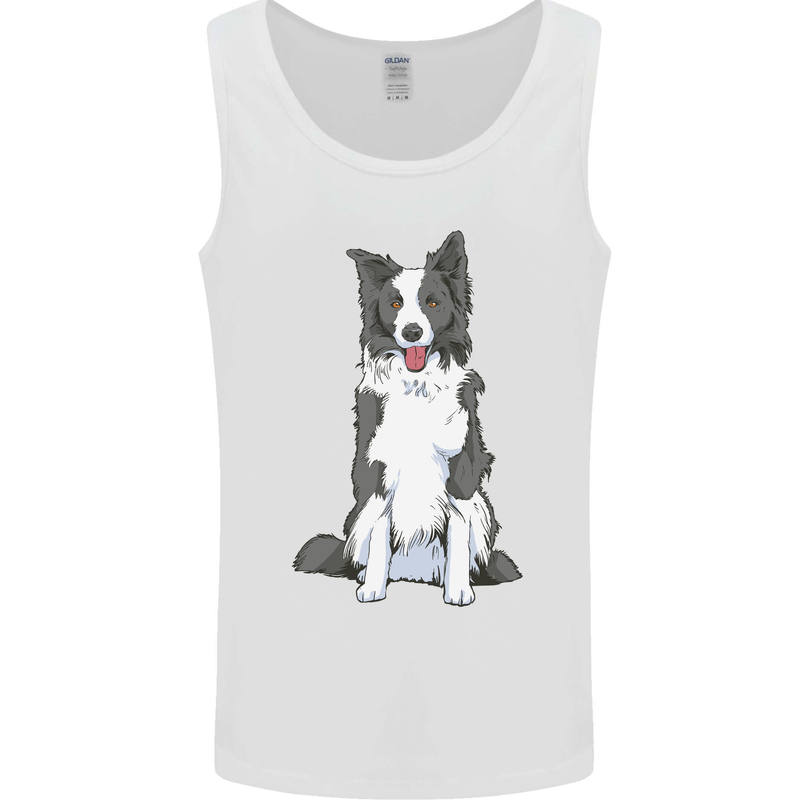 A Border Collie Mens Vest Tank Top White