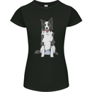 A Border Collie Womens Petite Cut T-Shirt Black