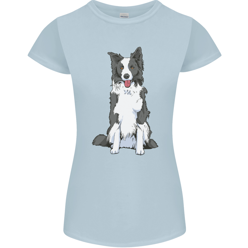 A Border Collie Womens Petite Cut T-Shirt Light Blue