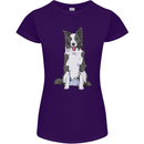 A Border Collie Womens Petite Cut T-Shirt Purple