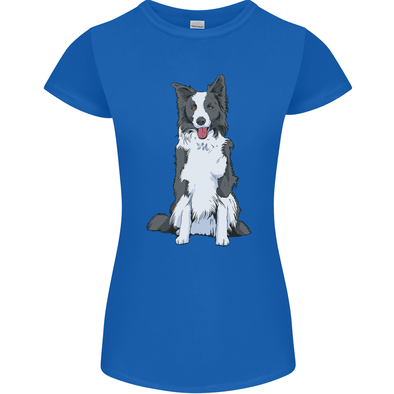 A Border Collie Womens Petite Cut T-Shirt Royal Blue
