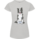 A Border Collie Womens Petite Cut T-Shirt Sports Grey