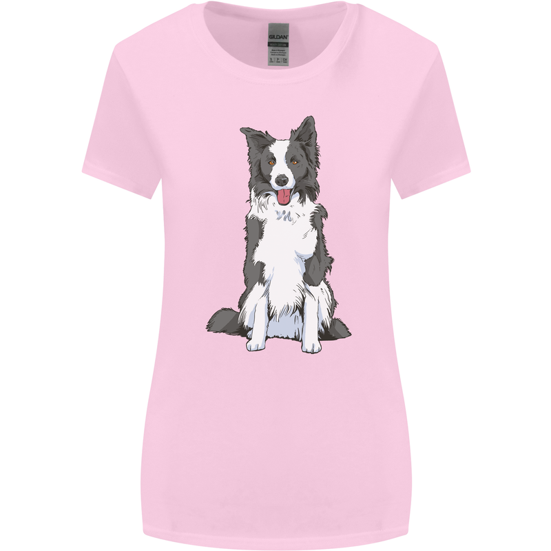 A Border Collie Womens Wider Cut T-Shirt Light Pink