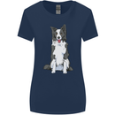A Border Collie Womens Wider Cut T-Shirt Navy Blue
