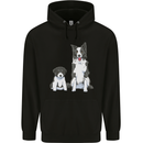 A Border Collie and Puppy Childrens Kids Hoodie Black