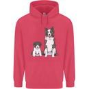 A Border Collie and Puppy Childrens Kids Hoodie Heliconia