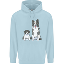 A Border Collie and Puppy Childrens Kids Hoodie Light Blue