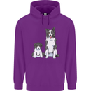 A Border Collie and Puppy Childrens Kids Hoodie Purple