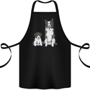 A Border Collie and Puppy Cotton Apron 100% Organic Black