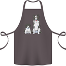 A Border Collie and Puppy Cotton Apron 100% Organic Dark Grey