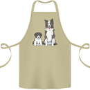 A Border Collie and Puppy Cotton Apron 100% Organic Khaki