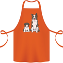 A Border Collie and Puppy Cotton Apron 100% Organic Orange