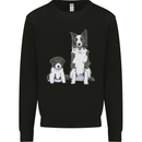 A Border Collie and Puppy Kids Sweatshirt Jumper Black