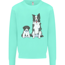 A Border Collie and Puppy Kids Sweatshirt Jumper Peppermint