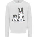 A Border Collie and Puppy Kids Sweatshirt Jumper White