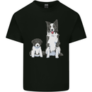 A Border Collie and Puppy Kids T-Shirt Childrens Black