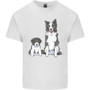 A Border Collie and Puppy Kids T-Shirt Childrens White