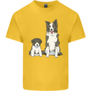 A Border Collie and Puppy Kids T-Shirt Childrens Yellow