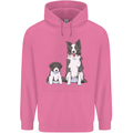 A Border Collie and Puppy Mens 80% Cotton Hoodie Azelea